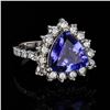 Image 1 : 3.95 ctw Tanzanite and 1.15 ctw Diamond 14K White Gold Ring