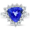 Image 2 : 3.95 ctw Tanzanite and 1.15 ctw Diamond 14K White Gold Ring
