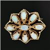 Image 2 : Vintage 14k Yellow Gold Oval Cabochon Opal Twisted Wire Open Brooch Pin Pendant