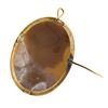 Image 3 : Vintage 18k Gold Oval Carved Shell Cameo & Twisted Wire Frame Pin Brooch Pendant