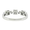 Image 3 : 18k White Gold 0.70 ctw Baguette & Round Brilliant Cut Diamond Stackable Band Ri