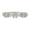 Image 6 : 18k White Gold 0.70 ctw Baguette & Round Brilliant Cut Diamond Stackable Band Ri