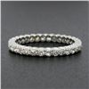 Image 5 : Antique Platinum 0.80 ctw Pave Old Cut Diamond Eternity Stack Wedding Band Ring