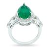 Image 2 : 3.94 ctw Emerald and 0.53 ctw Diamond 18K White Gold Ring