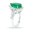 Image 4 : 3.94 ctw Emerald and 0.53 ctw Diamond 18K White Gold Ring