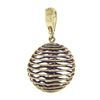 Image 3 : Milor 14k Gold Twisted Wire Coiled Ball Sphere Enhancer Pendant w/ Purple String