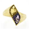 Image 4 : 14k Yellow Gold Custom Fan Cut Bezel Citrine & Amethyst Polished Two Stone Ring