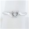 Image 1 : Solid 14K White Gold Polished Open Heart Band Ring w/ 0.25 ctw Pave Set Diamonds