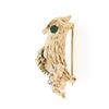 Image 6 : Vintage Detailed Textured 14K TT Gold Diamond & Chalcedony Owl on Branch Brooch