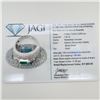 Image 2 : 1.61 ctw Emerald and 1.80 ctw Diamond 18K White Gold Dome Ring