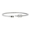 Image 6 : 14k White Gold 6.7" 1.25 ctw Round Prong Diamond Stack Hinged Open Bangle Bracel