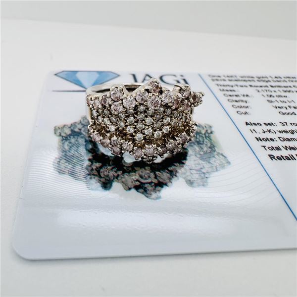 18KT White Gold Rubellite Tourmaline and Ruby Heart Ring