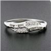 Image 2 : 14k White Gold 0.28 ctw Baguette & Round Brilliant Diamond Wavy Stack Band Ring