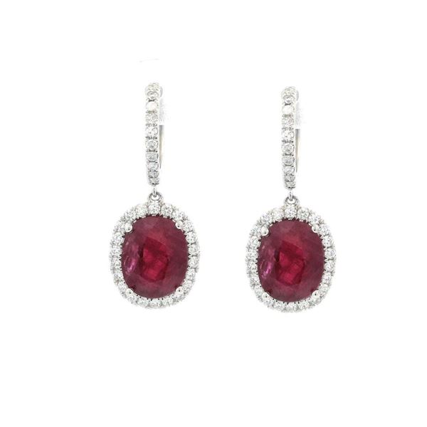 Fashion Ruby & Diamond Dangle Earrings