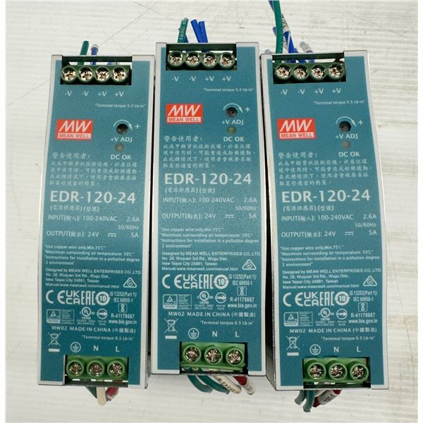 (3) Mean Well #EDR-120-24 Power Supplies