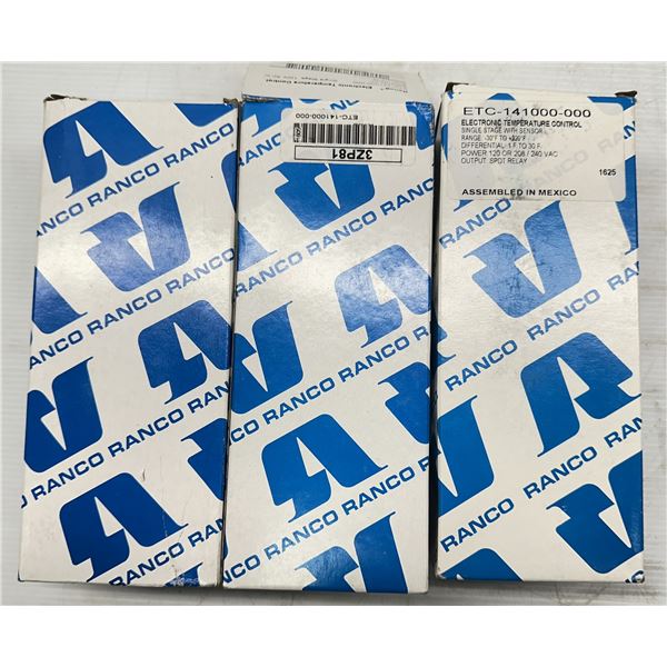 (3) Ranco #ETC-141000-000 Temperature Controllers