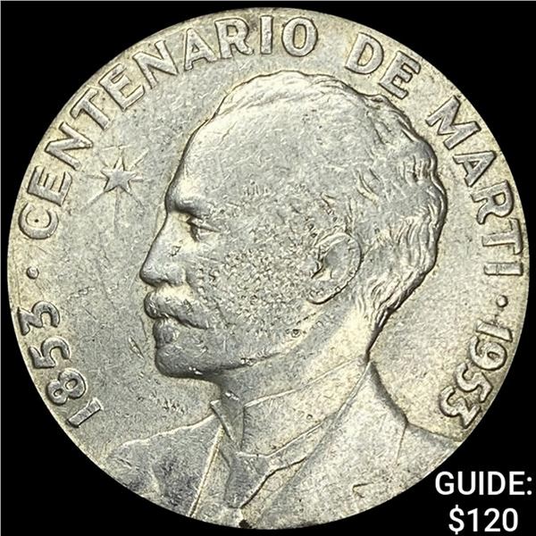 1953 Cuba Silver Peso .77oz CLOSELY UNCIRCULATED