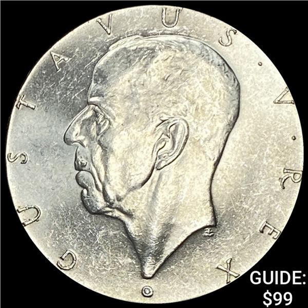 1938 Sweden Silver 2 Kroner UNCIRCULATED