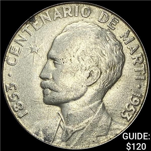 1953 Cuba Silver Peso .77oz CLOSELY UNCIRCULATED