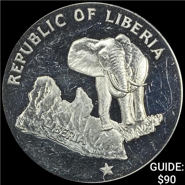 1973 Liberia Silver 5 Dollar UNCIRCULATED