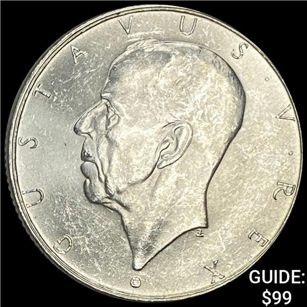 1938 Sweden Silver 2 Kroner UNCIRCULATED