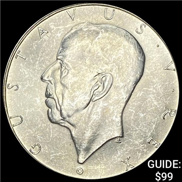 1938 Sweden Silver 2 Kroner UNCIRCULATED