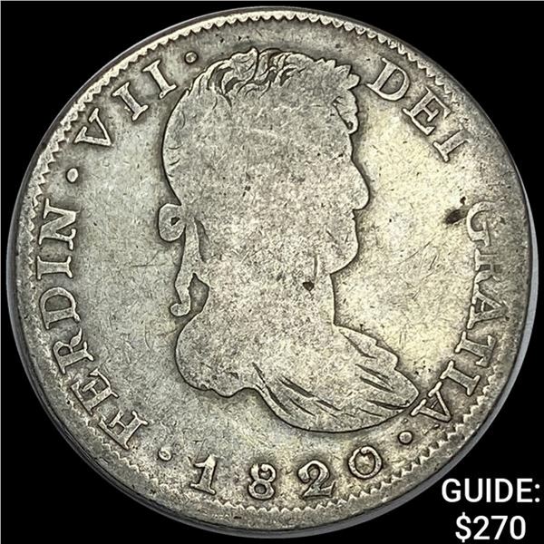 1820Zs AU Mexico Ferdin VII Silver 8 Reales NEARLY UNCIRCULATED