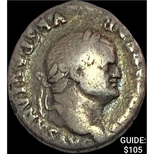 Roman Vespasian 75 AD Silver Denarius LIGHTLY CIRCULATED