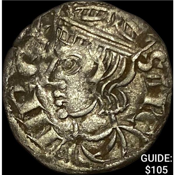 1284-1295 Castille Sancho IV Silver Blanca NEARLY UNCIRCULATED