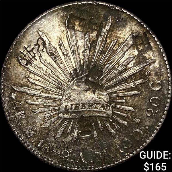 1892Mo AM Mexico Silver 8 Reales NEARLY UNCIRCULATED