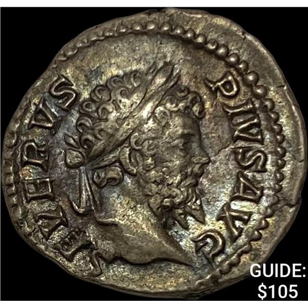Roman Sept. Severus 206 AD Silver Denarius CLOSELY UNCIRCULATED