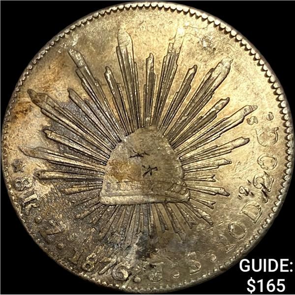 1876Zs JS Mexico Silver 8 Reales NEARLY UNCIRCULATED
