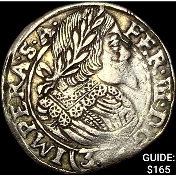 1642 Bohemia Silver 3 Kreuzer CLOSELY UNCIRCULATED