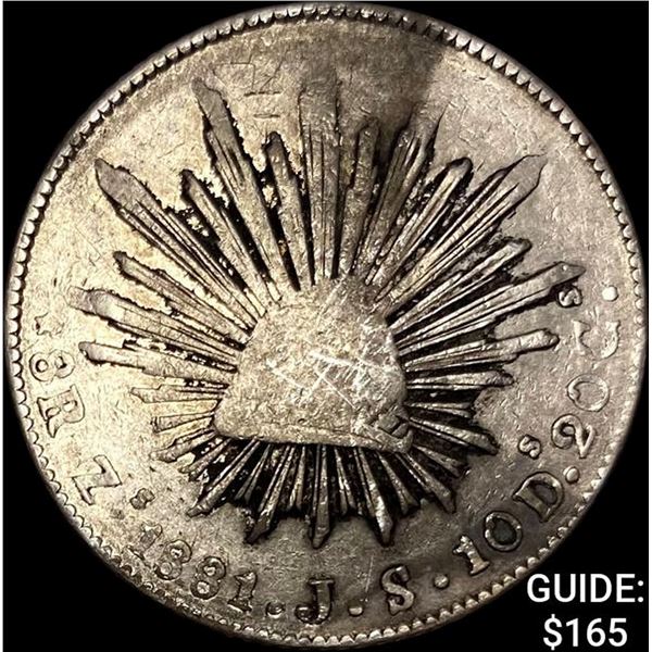 1881Zs JS Mexico Silver 8 Reales NEARLY UNCIRCULATED