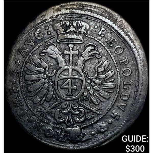 1694 Montfort Silver 4 Kreuzer-Anton III CHOICE AU