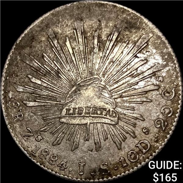 1884Zs JS Mexico Silver 8 Reales CLOSELY UNCIRCULATED