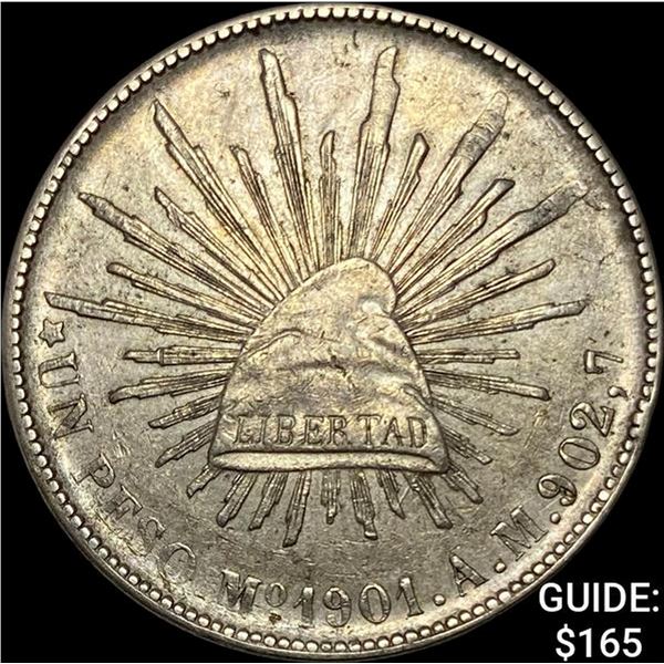 1901Mo AM Mexico Silver Peso CLOSELY UNCIRCULATED
