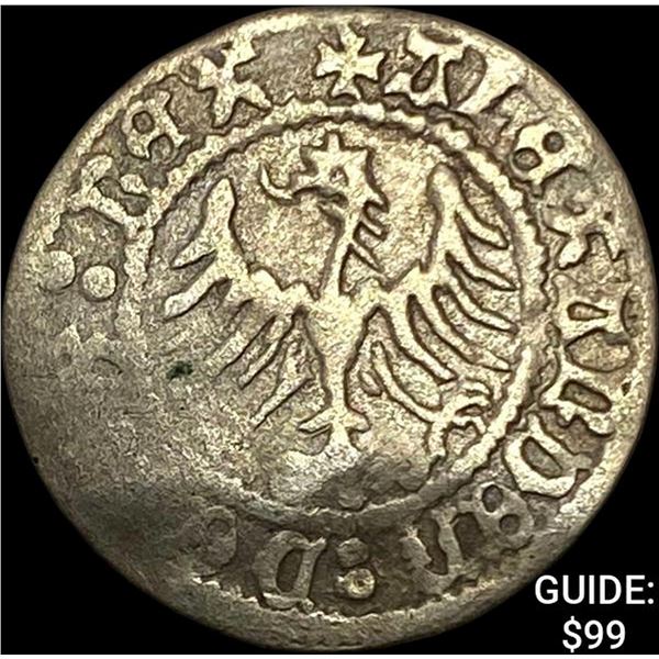 1501-1506 Poland Silver 1/2 Groschen NEARLY UNCIRCULATED