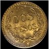 Image 1 : 1945 Mexico .0482oz Gold 2 Pesos UNCIRCULATED