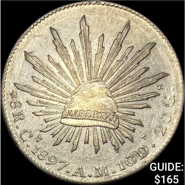 1897Cn AM Mexico Silver 8 Reales CLOSELY UNCIRCULATED