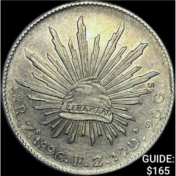 1896Zs FZ Mexico Silver 8 Reales CHOICE AU