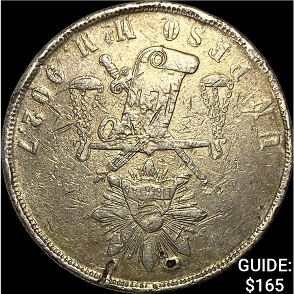 1872Mo M Mexico Silver Peso-Balanza CLOSELY UNCIRCULATED
