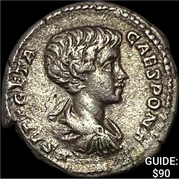 Roman Geta, 200-202 AD Silver Denarius NEARLY UNCIRCULATED