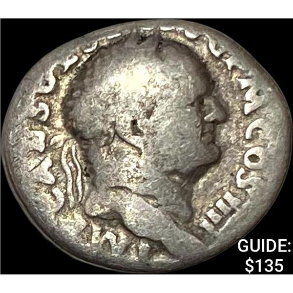 Roman Vespasian 72-73 AD Silver Denarius ABOUT UNCIRCULATED