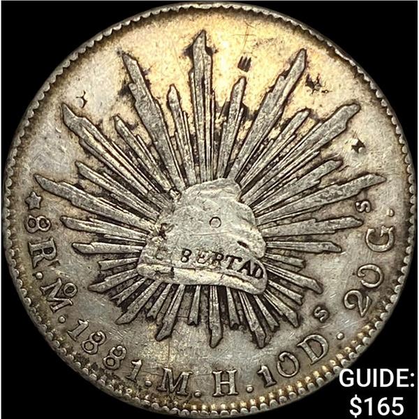 1881Mo MH Mexico Silver 8 Reales NEARLY UNCIRCULATED