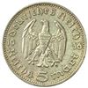 Image 2 : 1936-F Germany Silver 5 Mark CLOSELY UNCIRCULATED