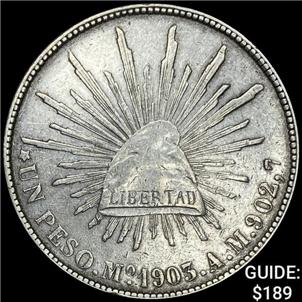 1903Mo AM Mexico Silver Peso CLOSELY UNCIRCULATED