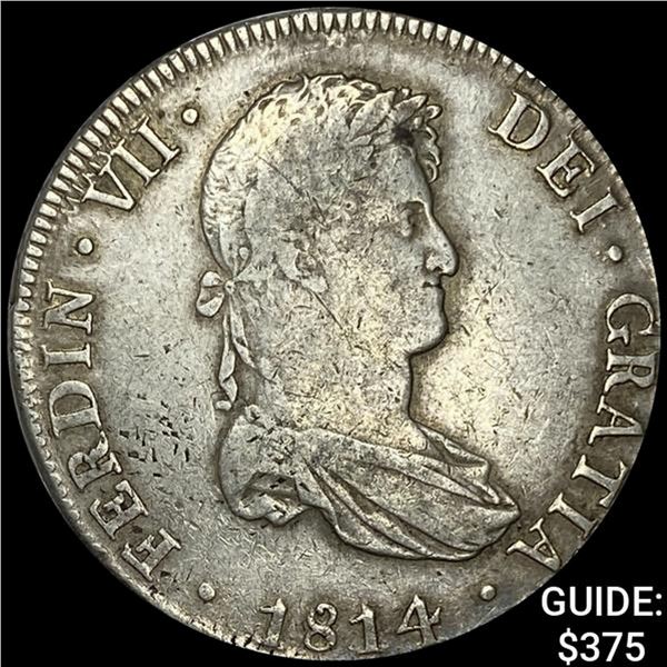 1814 PJ Bolivia Silver 8 Reales ABOUT UNCIRCULATED
