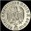 Image 2 : 1936-A Germany Silver 5 Reichsmark CHOICE AU