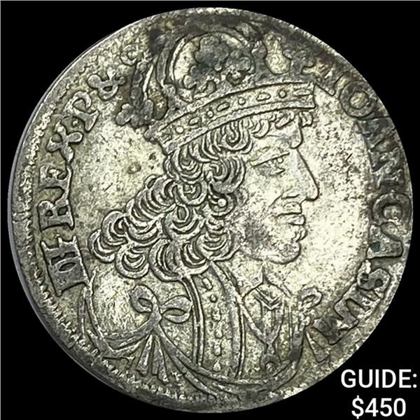 1657 Poland Silver 6 Grozzi CHOICE AU